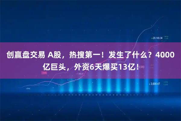 创赢盘交易 A股，热搜第一！发生了什么？4000亿巨头，外资6天爆买13亿！